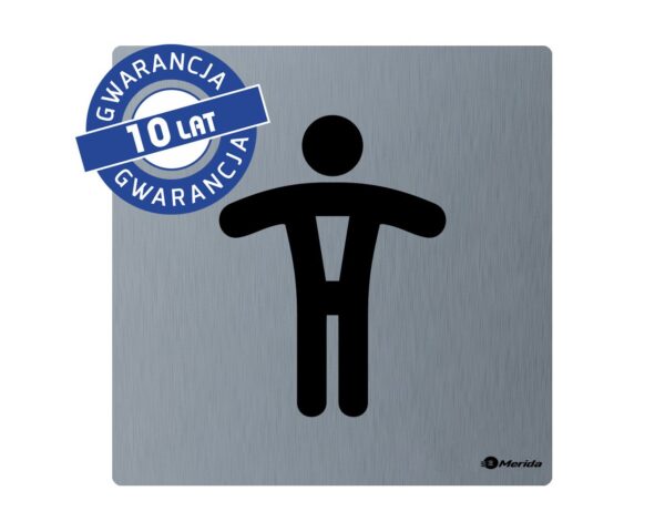 Piktogram ze stali nierdzewnej - toaleta męska wym. 95 x 95 x 2 mm, stal matowa