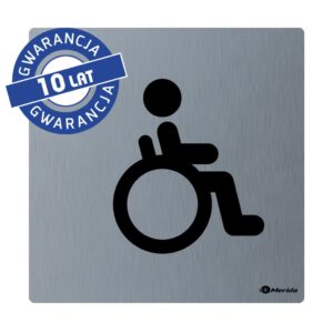 Piktogram - toaleta dla niepełnosprawnych, wym. 95 x 95 x 2 mm, stal matowa