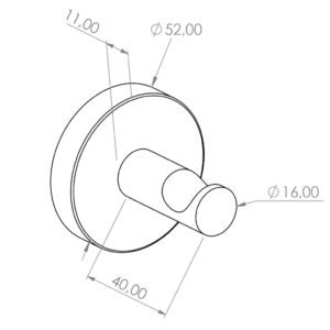 Wieszak kołkowy MERIDA STELLA SILK GREY LINE, szary jedwabisty