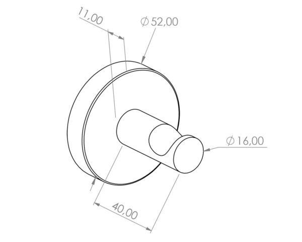 Wieszak kołkowy MERIDA STELLA SILK GREY LINE, szary jedwabisty