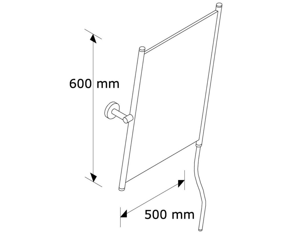 Lustro uchylne w oprawie niebieskiej matowej z uchwytem ułatwiającym regulację kąta nachylenia MERIDA STELLA BLUE LINE, 50 x 60 cm