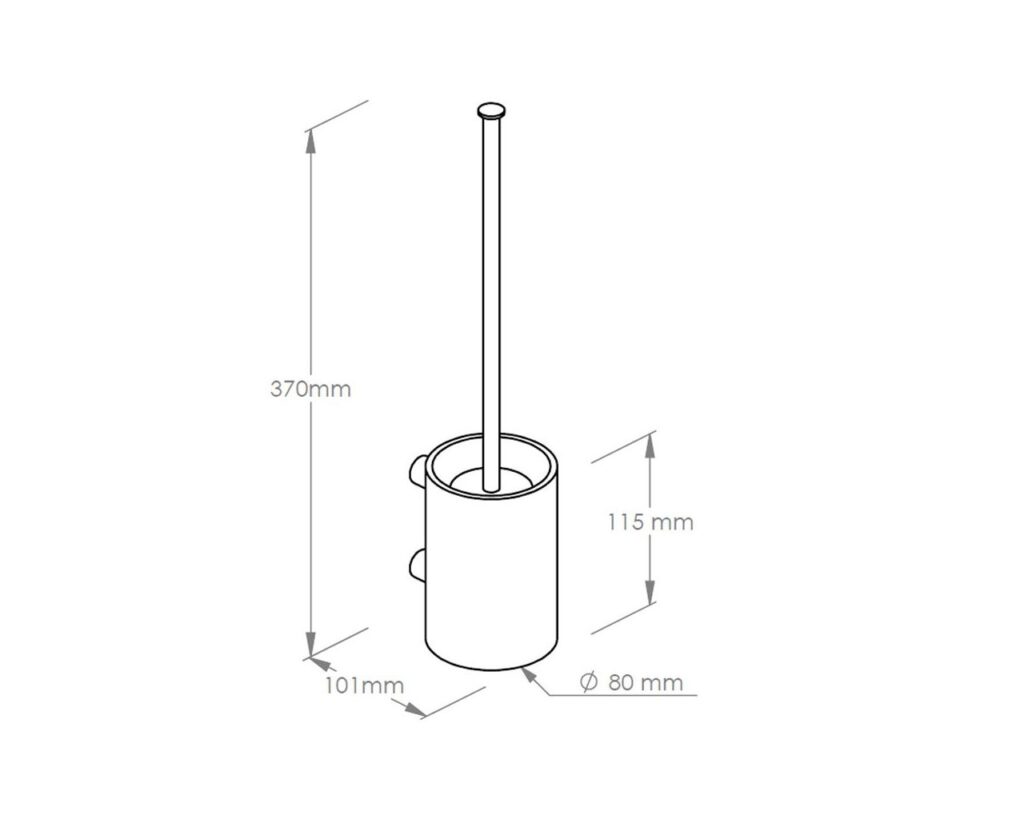 Szczotka do WC z uchwytem mocowanym do ściany, tuba krótka, MERIDA STELLA VIOLET LINE, fioletowa