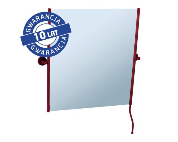 Lustro uchylne w oprawie czerwonej matowej z uchwytem ułatwiającym regulację kąta nachylenia MERIDA STELLA RED LINE, 50 x 60 cm