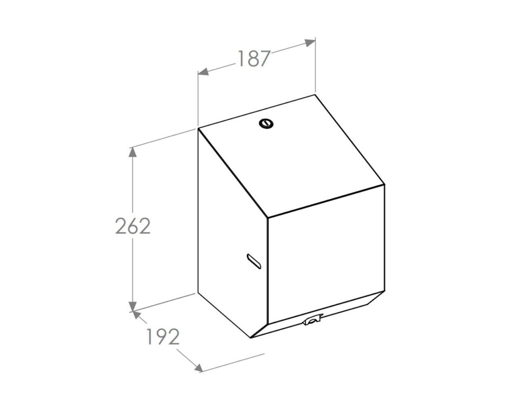 Pojemnik na ręczniki papierowe w rolach lub papier toaletowy w systemie listkowym MERIDA STELLA MINI, stal polerowana