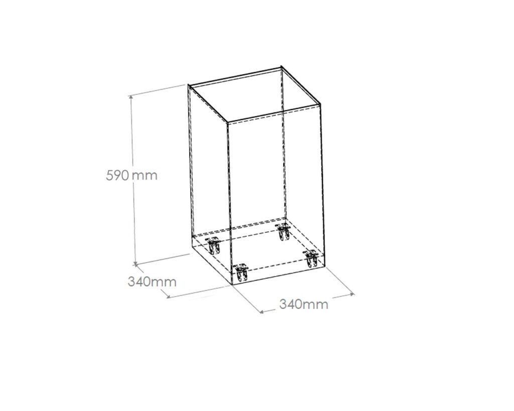 Kosz podblatowy na kółkach MERIDA STELLA VIOLET LINE, pojemność 60 l, fioletowy