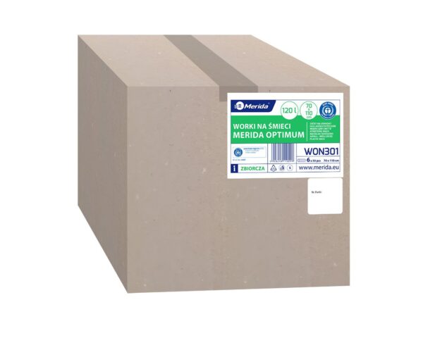 Worki na śmieci MERIDA OPTIMUM, 70 x 110 cm, pojemność 120 l, rolka 50 szt., NIEBIESKIE, LDPE Worki na śmieci MERIDA OPTIMUM, 70 x 110 cm, pojemność 120 l, rolka 50 szt., NIEBIESKIE, LDPE