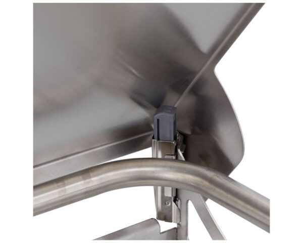 Stelaż na worki, z wolno opadającą pokrywą i przyciskiem pedałowym, na kółkach, stal matowa Stelaż na worki, z wolno opadającą pokrywą i przyciskiem pedałowym, na kółkach, stal matowa