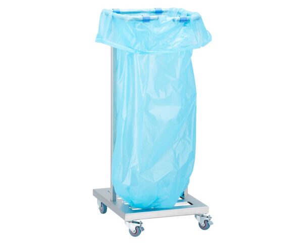 Stelaż na worki na kółkach, stal matowa Stelaż na worki na kółkach, stal matowa