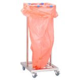 Stelaż na worki na kółkach, stal matowa