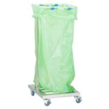 Stelaż na worki na kółkach, stal matowa