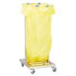 Stelaż na worki na kółkach, stal matowa