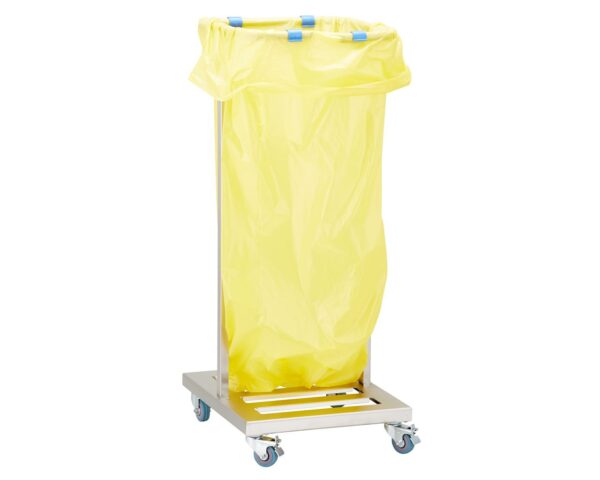 Stelaż na worki na kółkach, stal matowa Stelaż na worki na kółkach, stal matowa