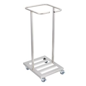 Stelaż na worki na kółkach, stal matowa