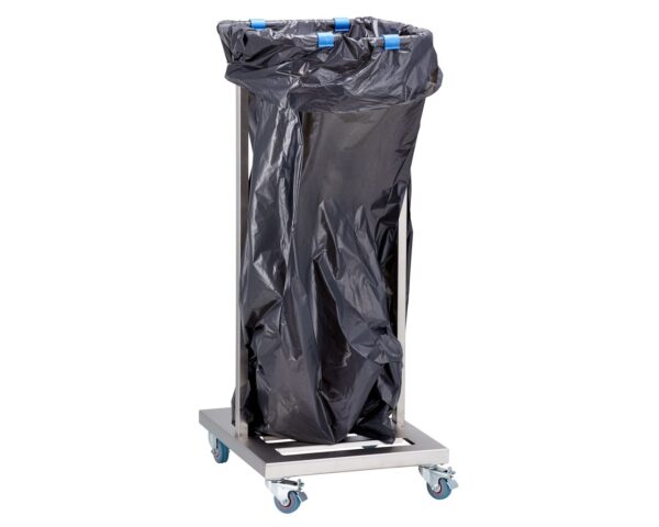 Stelaż na worki na kółkach, stal matowa Stelaż na worki na kółkach, stal matowa