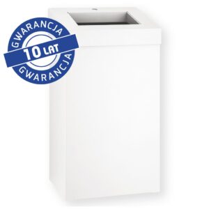 Kosz na odpady otwarty MERIDA STELLA WHITE LINE, pojemność 45 l, biały