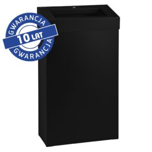 Kosz na odpady otwarty MERIDA STELLA SLIM BLACK LINE, pojemność 27 l, czarny