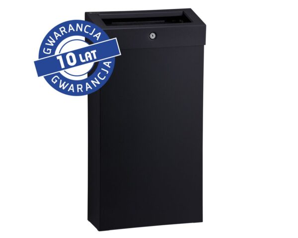 Kosz na odpady otwarty MERIDA STELLA SLIM BLACK LINE COMBO, pojemność 15 l, czarny