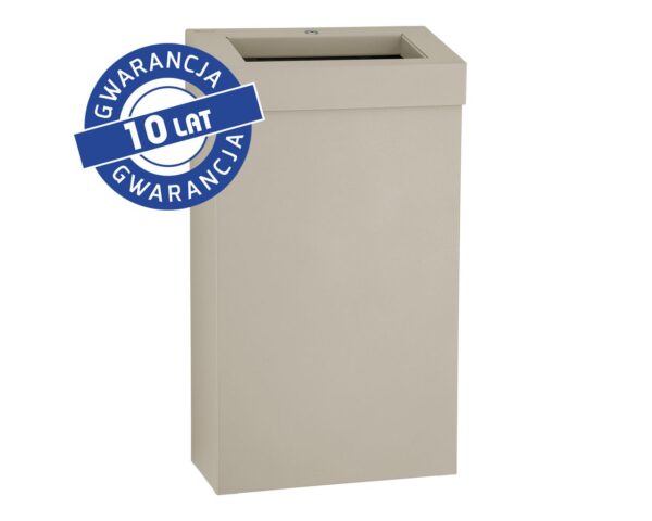 Kosz na odpady otwarty MERIDA STELLA SLIM SILK GREY LINE, pojemność 27 l, szary jedwabisty