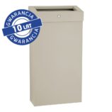 Kosz na odpady otwarty MERIDA STELLA SLIM SILK GREY LINE COMBO, pojemność 15 l, szary jedwabisty