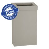 Kosz na odpady otwarty MERIDA STELLA SLIM STONE GREY LINE, pojemność 27 l, szary kamienny