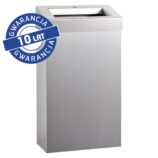 Kosz na odpady otwarty MERIDA STELLA SLIM, pojemność 27 l., stal matowa