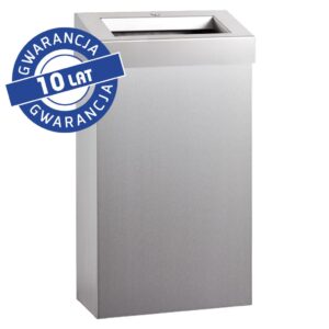 Kosz na odpady otwarty MERIDA STELLA SLIM, pojemność 27 l, stal polerowana
