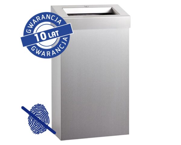 Kosz na odpady otwarty MERIDA STELLA SLIM AntI-FingerPrint, 27 l, stal matowa z powłoką AFP