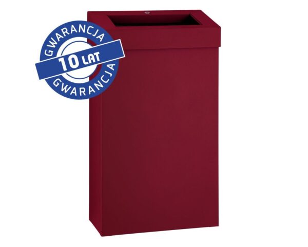 Kosz na odpady otwarty MERIDA STELLA SLIM RED LINE, pojemność 27 l, czerwony