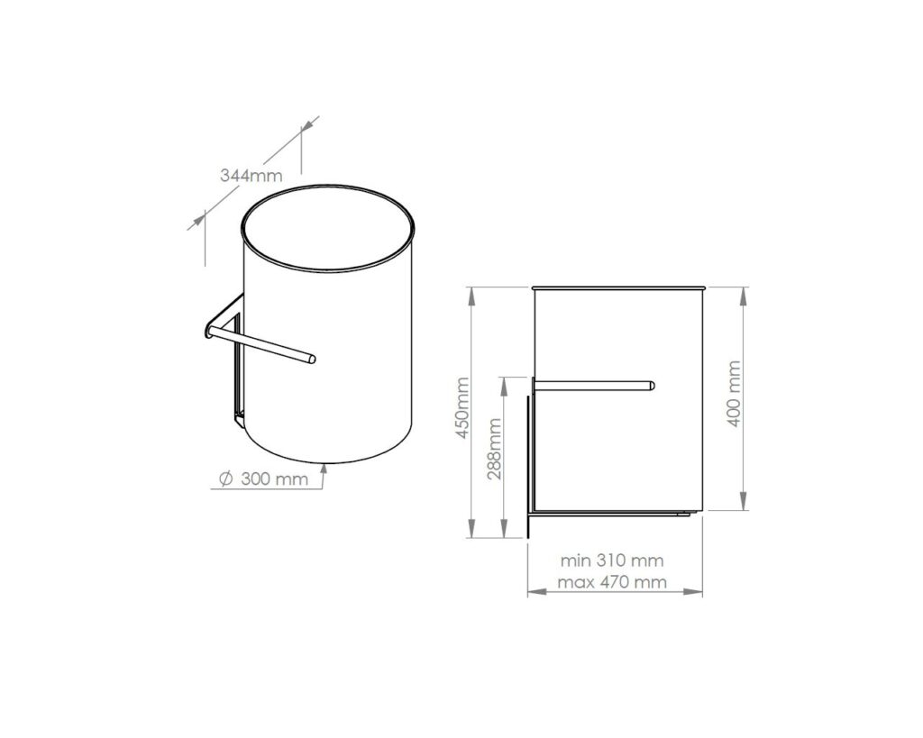 Kosz podblatowy regulowany MERIDA STELLA RED LINE, pojemność 30 l, czerwony