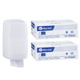 Pojemnik na papier toaletowy w listkach MERIDA HARMONY za 1 zł netto przy zakupie 2 kartonów papierów toaletowych MERIDA CLASSIC PKB401 (18 000 listków)
