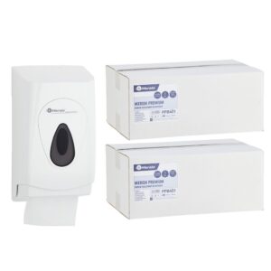 Pojemnik na papier toaletowy w listkach MERIDA TOP za 1 zł netto przy zakupie 2 kartonów papierów toaletowych MERIDA PREMIUM PPB401 (9 600 listków)