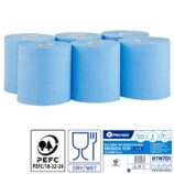 Ręczniki papierowe w roli MERIDA TOP CENTER PULL MAXI, niebieskie, średnica 18,4 cm , długość 160,1 m, dwuwarstwowe, zgrzewka 6 rolek