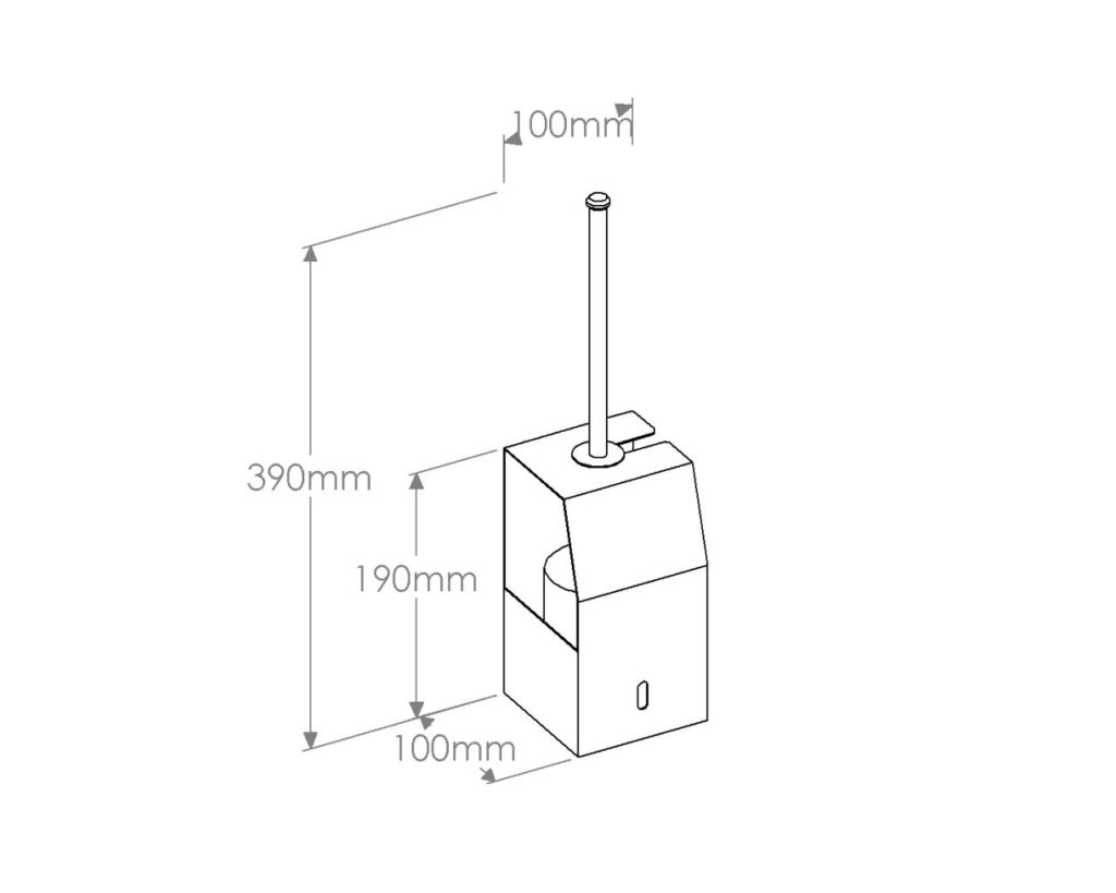 Szczotka do WC z uchwytem mocowanym do ściany, stal matowa