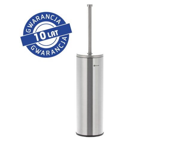 Szczotka do WC z uchwytem stawianym, tuba z przykrywką, stal matowa Szczotka do WC z uchwytem stawianym, tuba z przykrywką, stal matowa