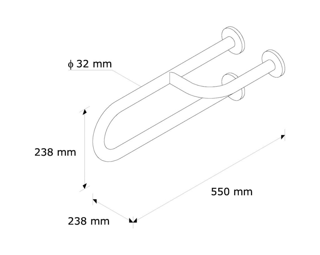 Poręcz umywalkowa prawa 550 mm