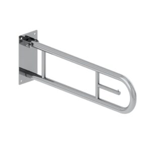 Poręcz uchylna łukowa 750 mm, z uchwytem na papier toaletowy