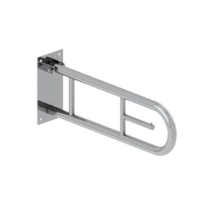 Poręcz uchylna łukowa 600 mm, z uchwytem na papier toaletowy