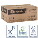 Ręczniki papierowe MERIDA ECONOMY, białe, jednowarstwowe, 4000 szt., ECOLABEL