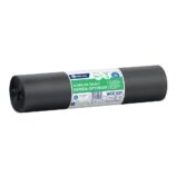 Worki na śmieci MERIDA OPTIMUM, 90 x 110 cm, pojemność 160 l, rolka 25 szt., CZARNE, LDPE