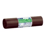 Worki na odpady BIO, MERIDA OPTIMUM, 70 x 110 cm, pojemność 120 l, rolka 50 szt., BRĄZOWE, LDPE