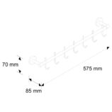 Drążek L500 mm z siedmioma haczykami