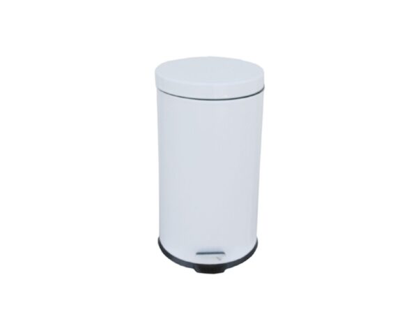 Kosz pedałowy KLASIK o poj. 20 l, metalowy, biały