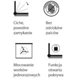 Kosz prostokątny CUBE, pojemność 40 l, stal matowa