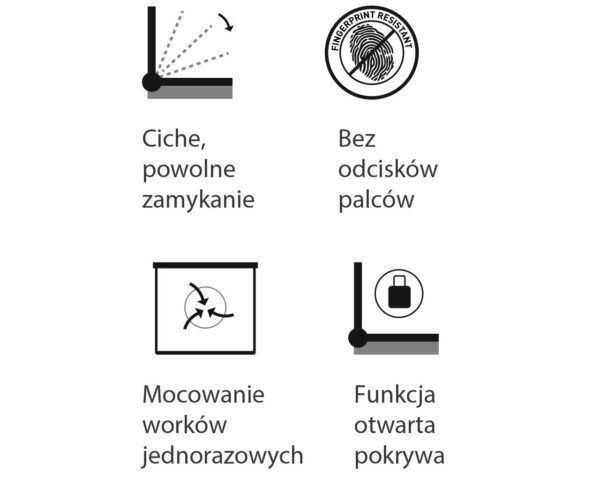 Kosz prostokątny CUBE, pojemność 40 l, stal matowa Kosz prostokątny CUBE, pojemność 40 l, stal matowa