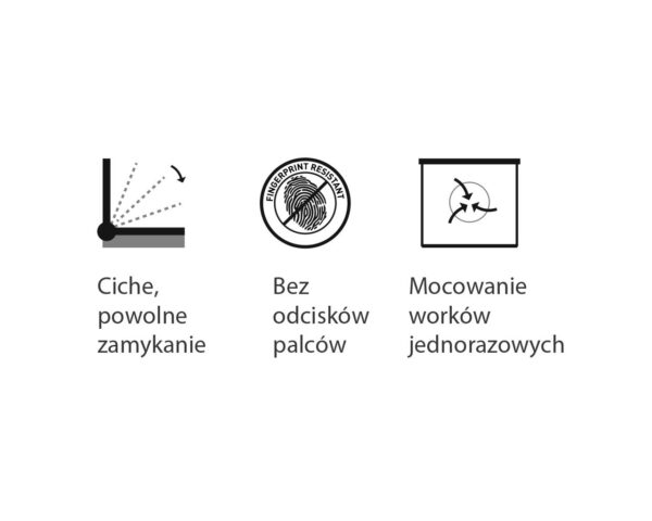 Kosz pedałowy TOP SILENT LUNA, pojemność 8 l, stal matowa Kosz pedałowy TOP SILENT LUNA, pojemność 8 l, stal matowa