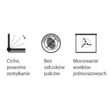 Kosz pedałowy TOP SILENT LUNA, pojemność 12 l, metalowy, biały