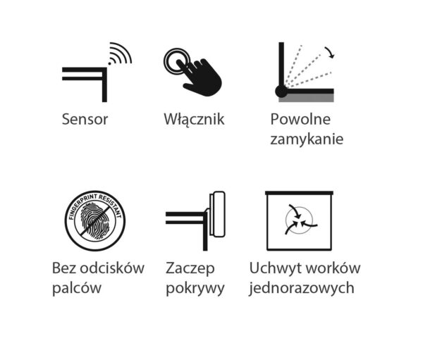 Kosz automatyczny SENSOR, bezdotykowy, kwadratowy, stal matowa 12 l Kosz automatyczny SENSOR, bezdotykowy, kwadratowy, stal matowa 12 l
