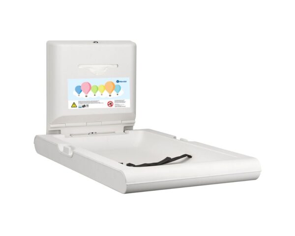 Stanowisko do przewijania niemowląt i małych dzieci, pionowe, rozkładane, mocowane do ściany Stanowisko do przewijania niemowląt i małych dzieci, pionowe, rozkładane, mocowane do ściany