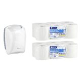 Pojemnik na papier toaletowy w listkach CENTER PULL biały za 75 zł netto przy zakupie 2 opakowań papieru MERIDA TOP PTB703