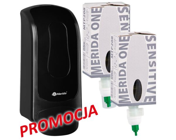 Dozownik mydła w pianie MERIDA ONE i 2 wkłady z mydłem MERIDA ONE SENSITIVE ICE BLUE